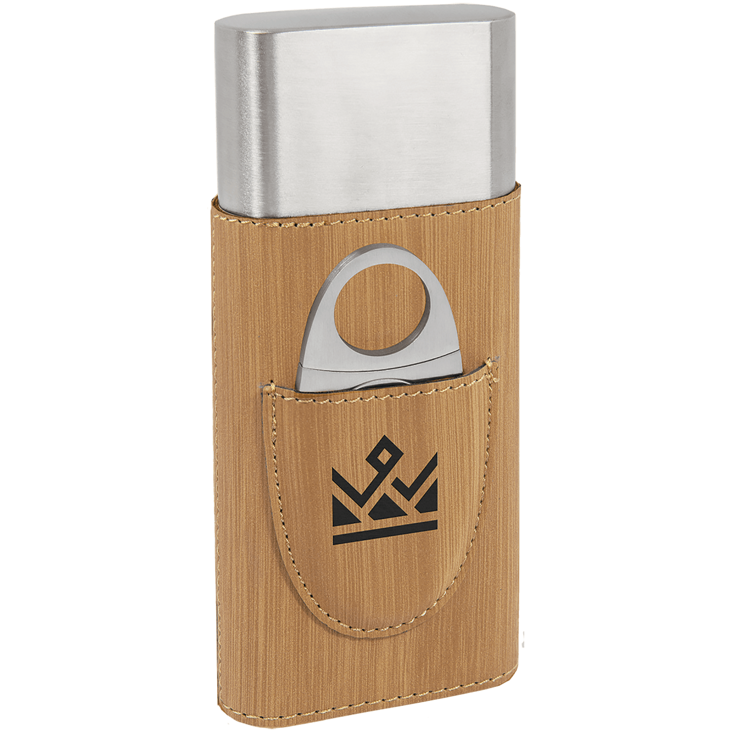 Bamboo " laser engravable leatherette cigar case personalized gift