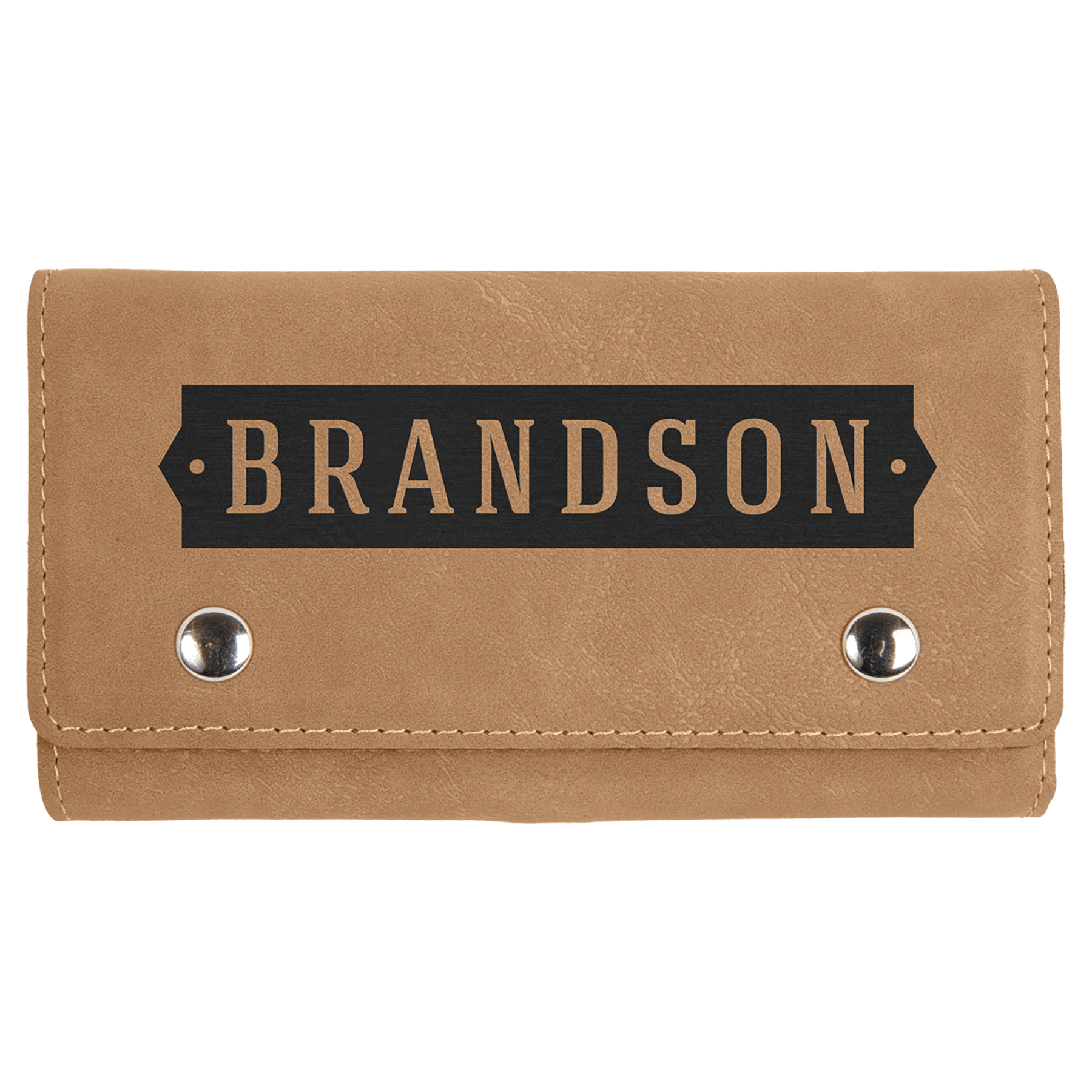 Light Brown " laser engravable leatherette card & dice set personalized gift