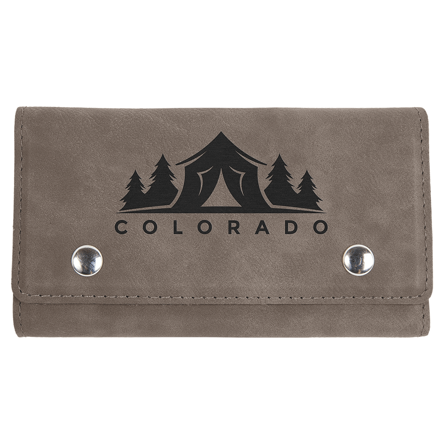 Gray " laser engravable leatherette card & dice set personalized gift