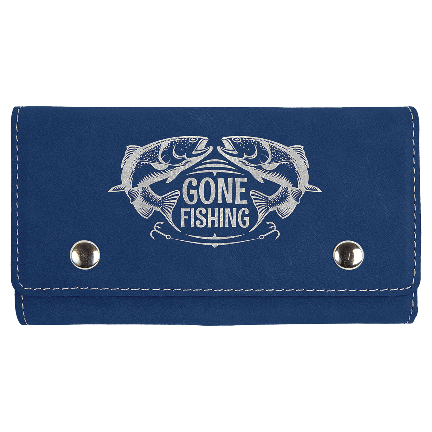 Blue/Silver Laserable Leatherette Card & Dice Set