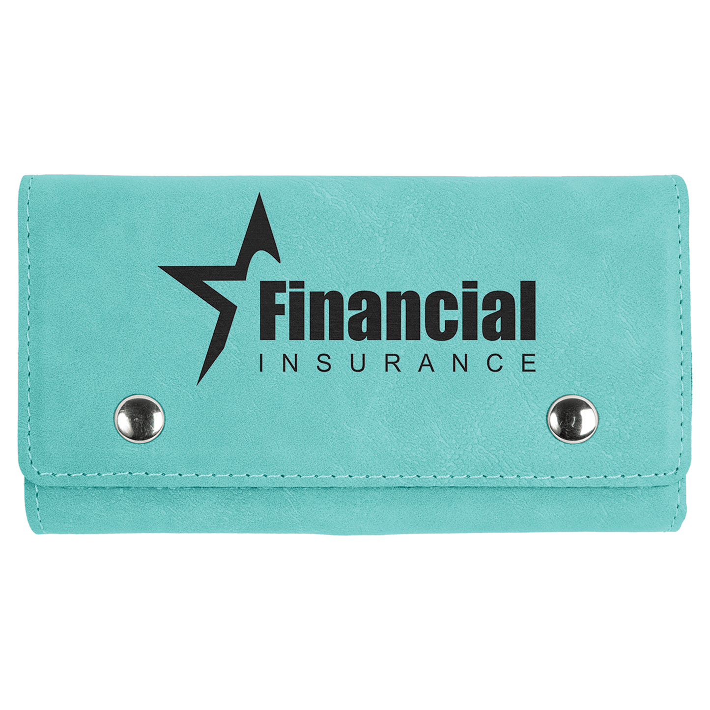 Teal " laser engravable leatherette card & dice set personalized gift