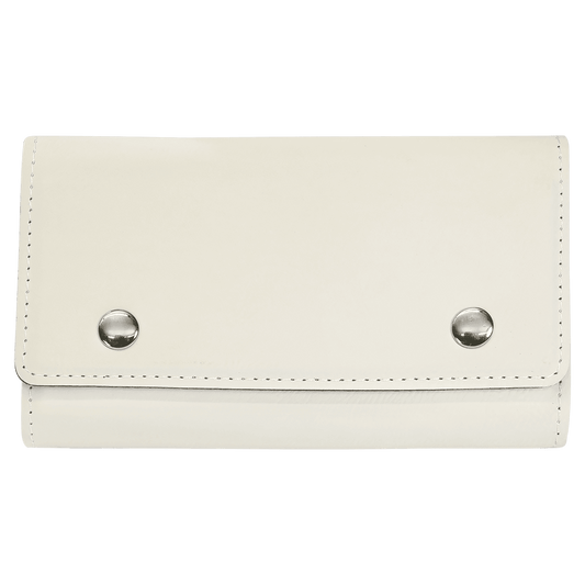 White Laserable Leatherette Card & Dice Set