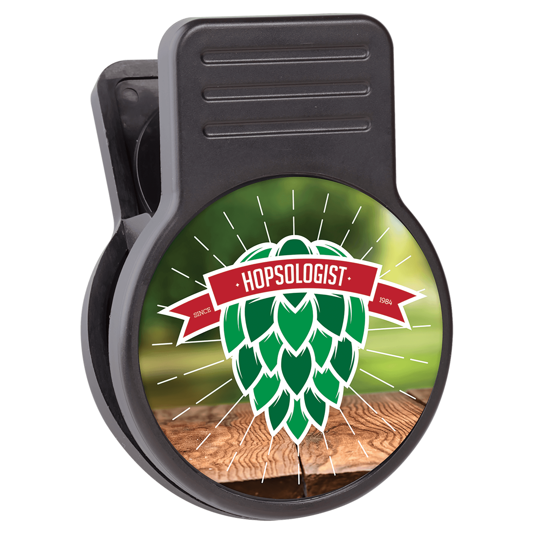 Personalized magnetic chip clip and bottle opener with 2 inch custom photo or design insert
