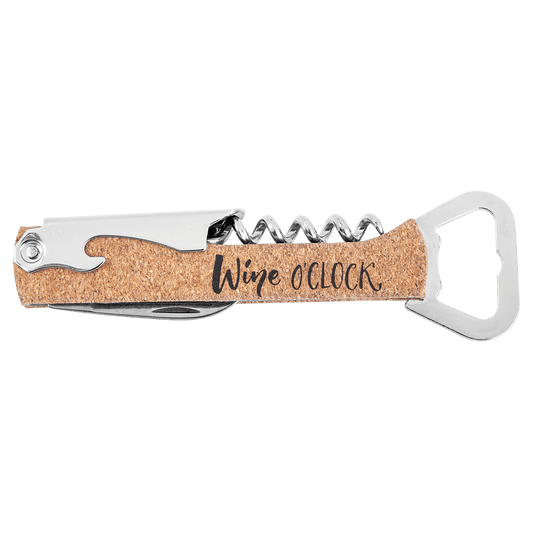 laser engravable cork wine bottle opener personalized gift