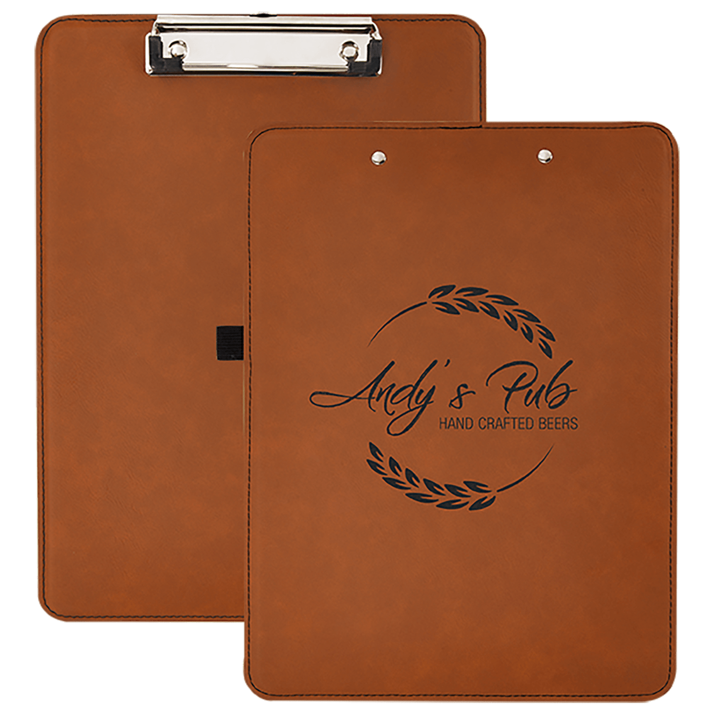 9" x 12 1/2" Rawhide Laserable Leatherette Clipboard