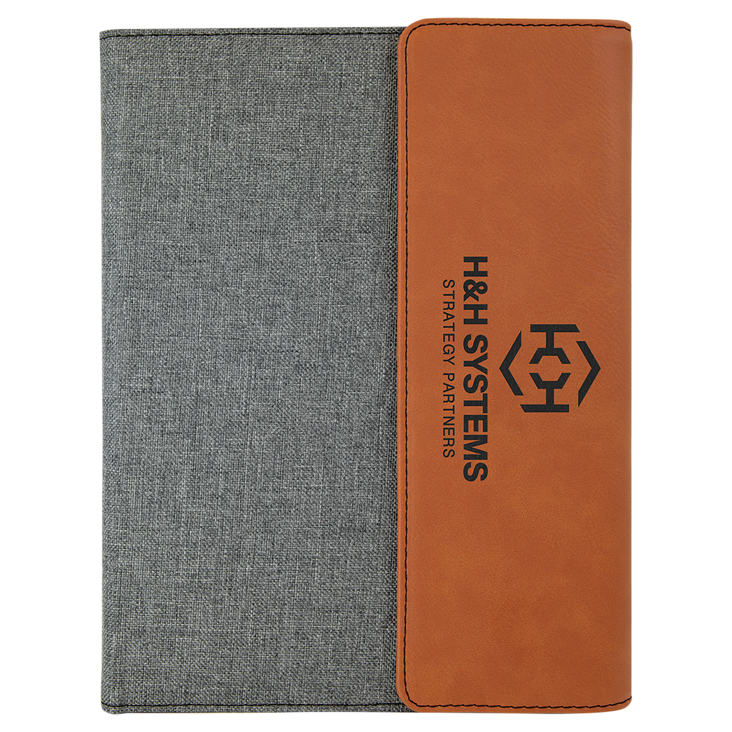 Rawhide Laserable Leatherette / Gray 7" x 9" laser engravable leatherette portfolio notepad professional gift