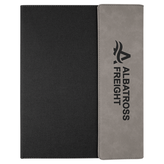 9 1/2" x 12" laser engravable leatherette portfolio notepad professional gift