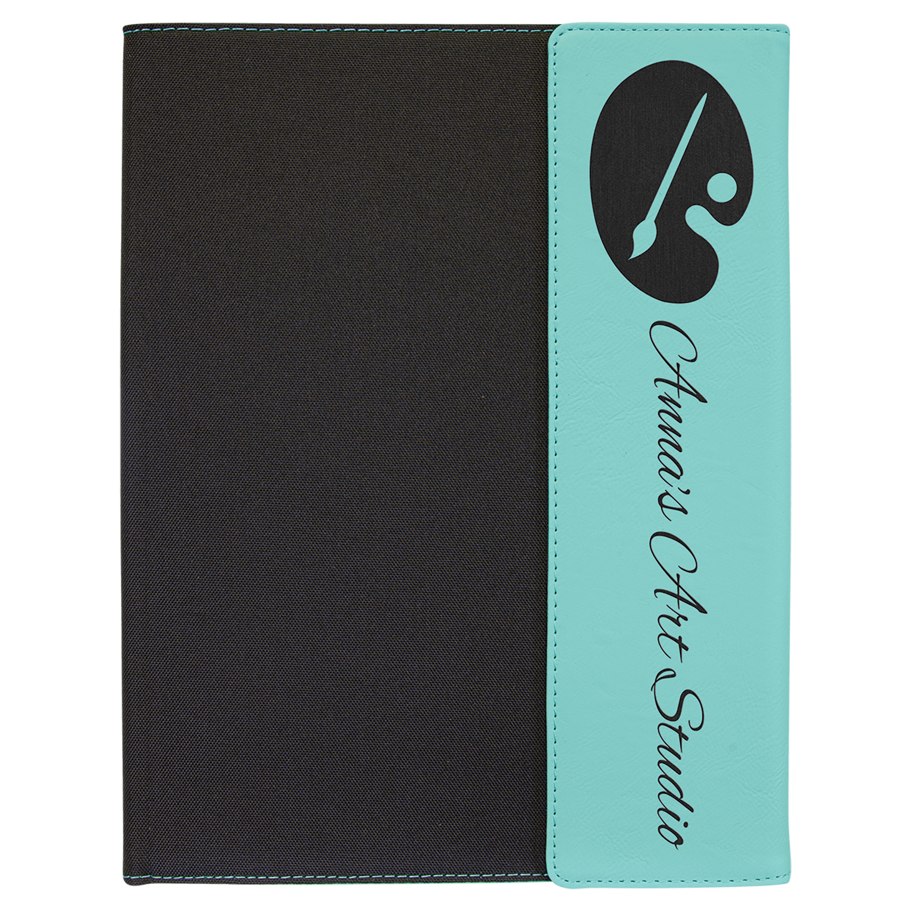 9 1/2"x12" laser engravable leatherette portfolio notepad professional gift
