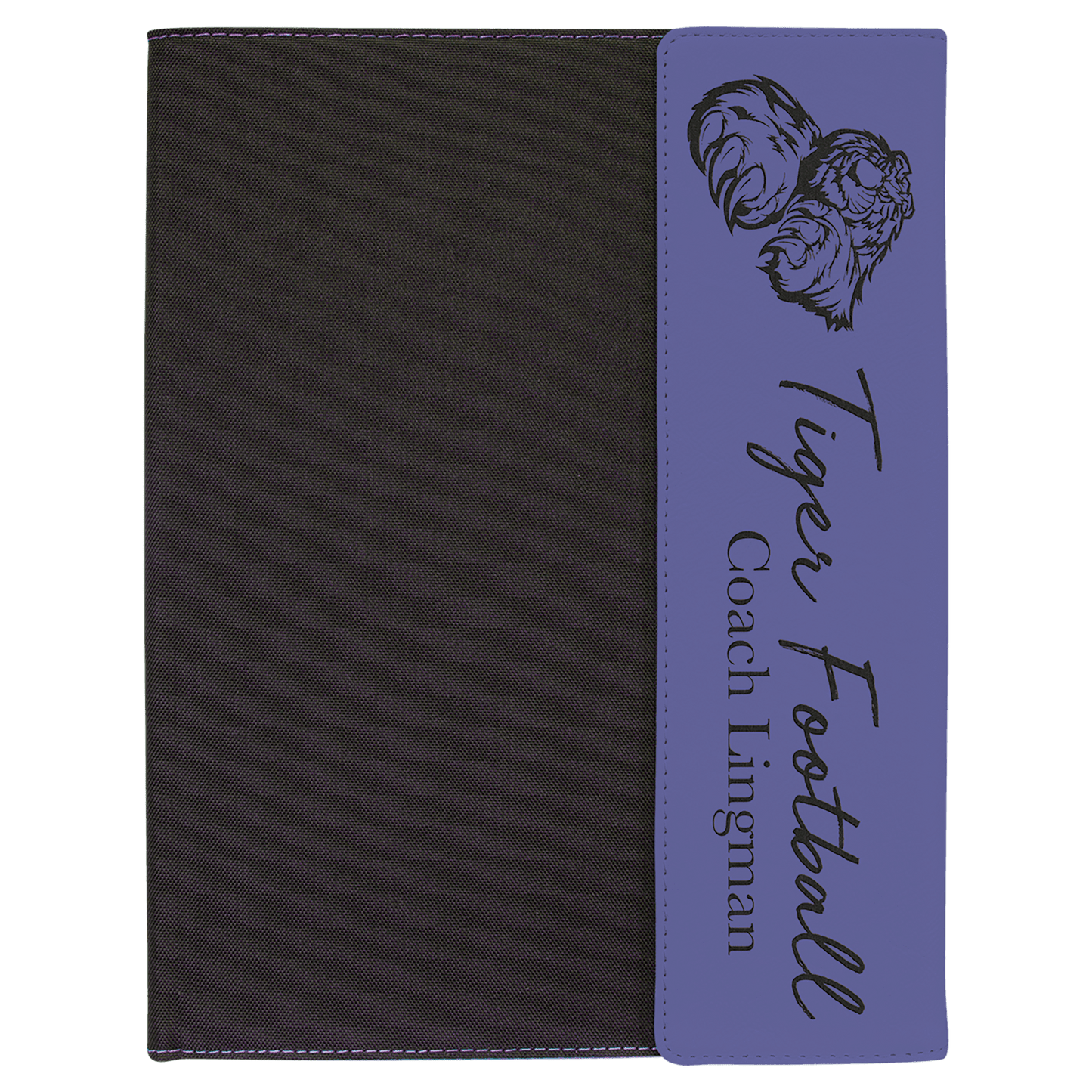 Purple Laserable Leatherette / Black 9 1/2" x 12" laser engravable leatherette portfolio notepad professional gift