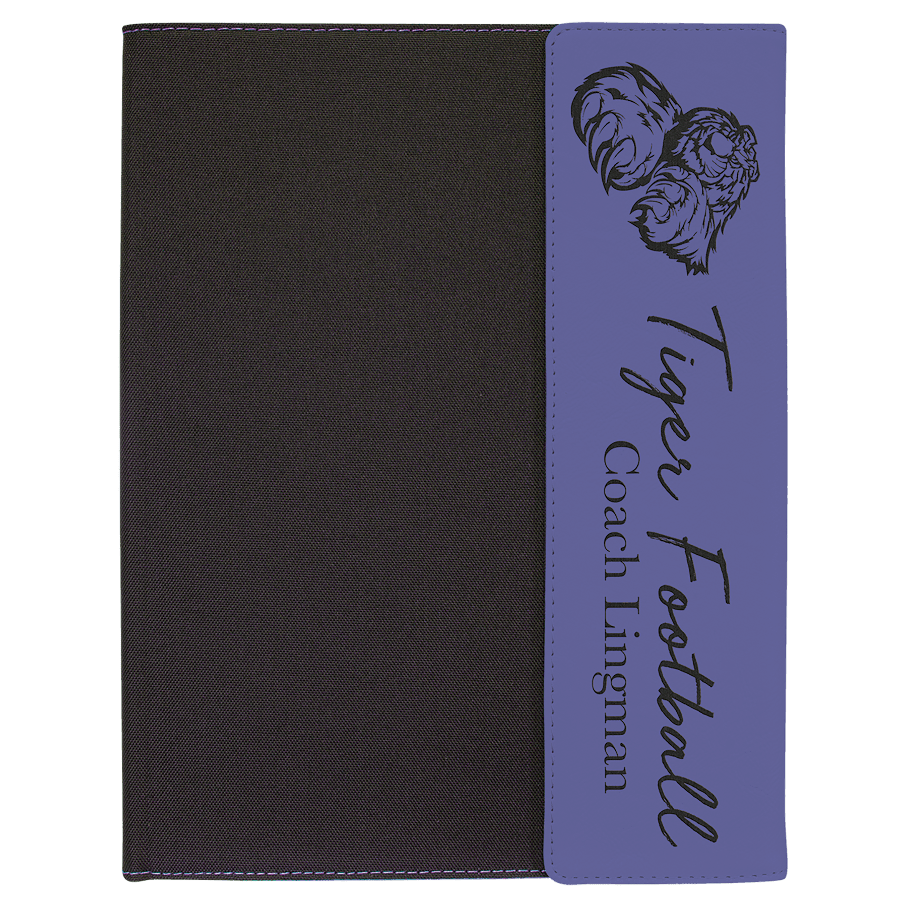 Purple Laserable Leatherette / Black 9 1/2" x 12" laser engravable leatherette portfolio notepad professional gift