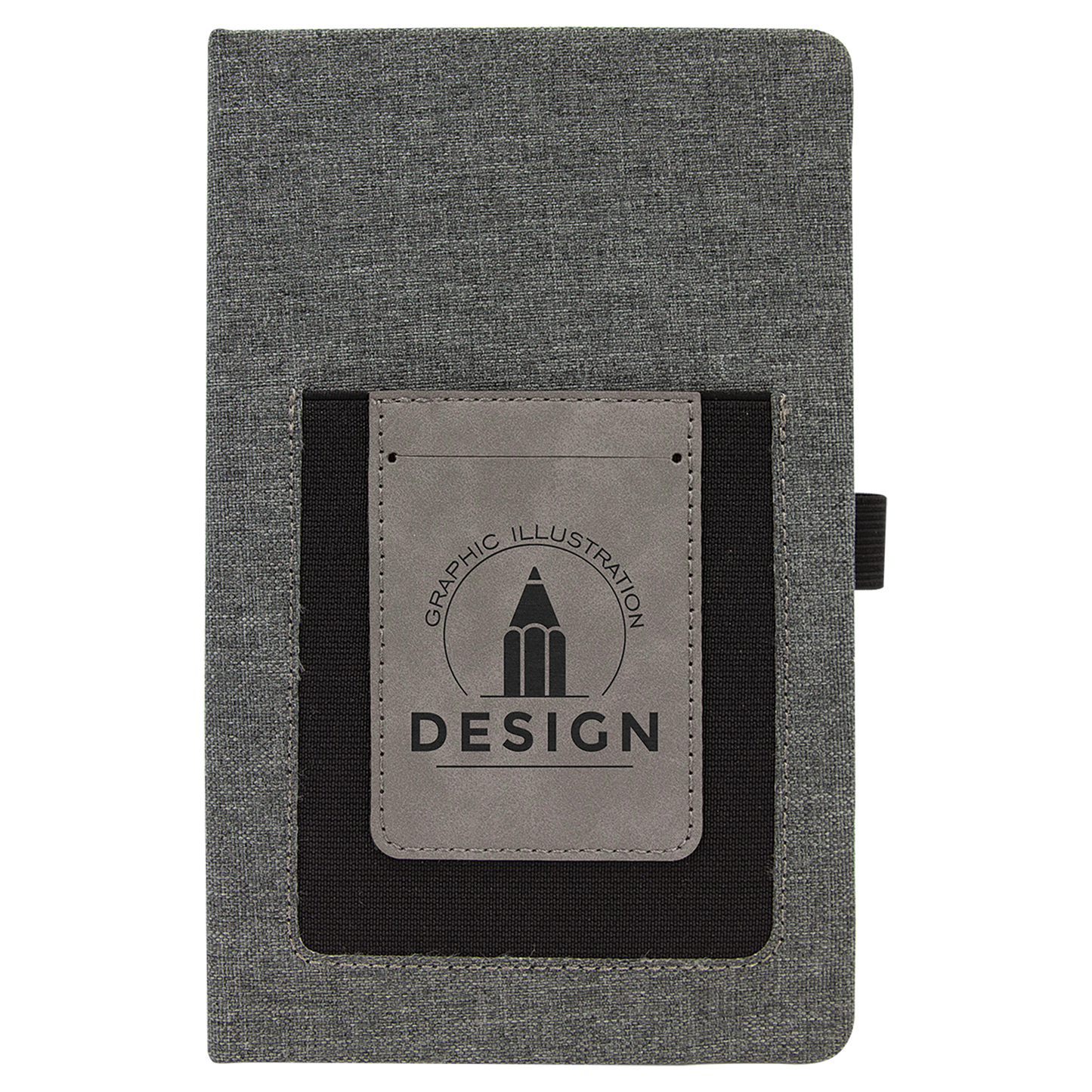 Gray w/Gray 5 1/4" x 8 1/4" laser engravable leatherette journal personalized gift