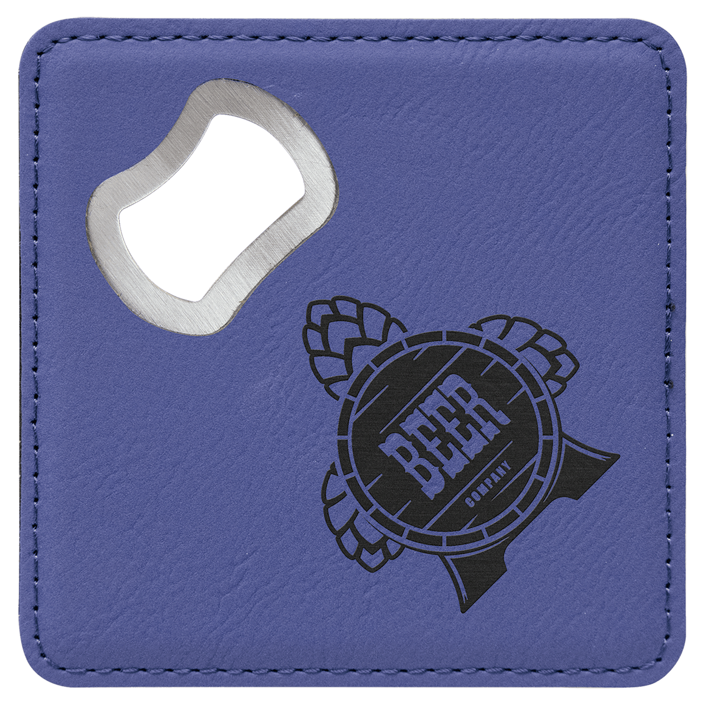 Purple 3 4" x 4" Square Laserable Leatherette 6-Coaster Set