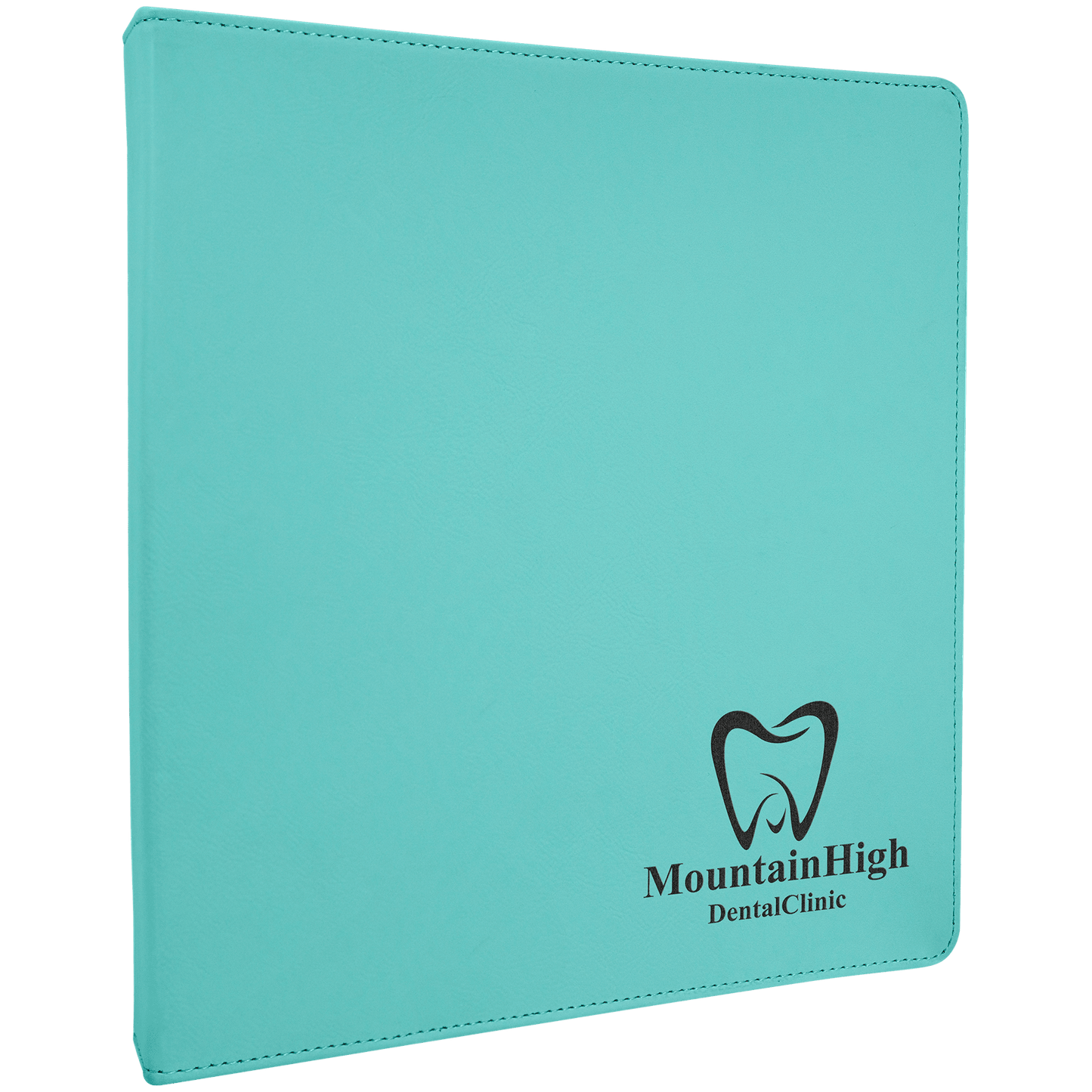 10 1/2" x 11 1/2" Teal Laserable Leatherette 3 Ring Binder with 1" Slant D Rings