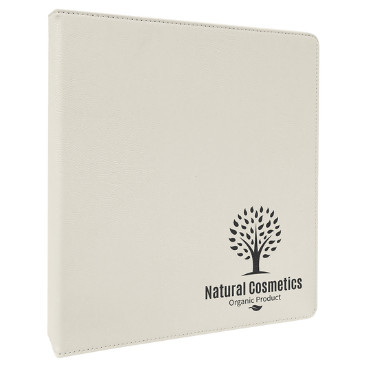 laser engravable leatherette 3-ring binder personalized office gift
