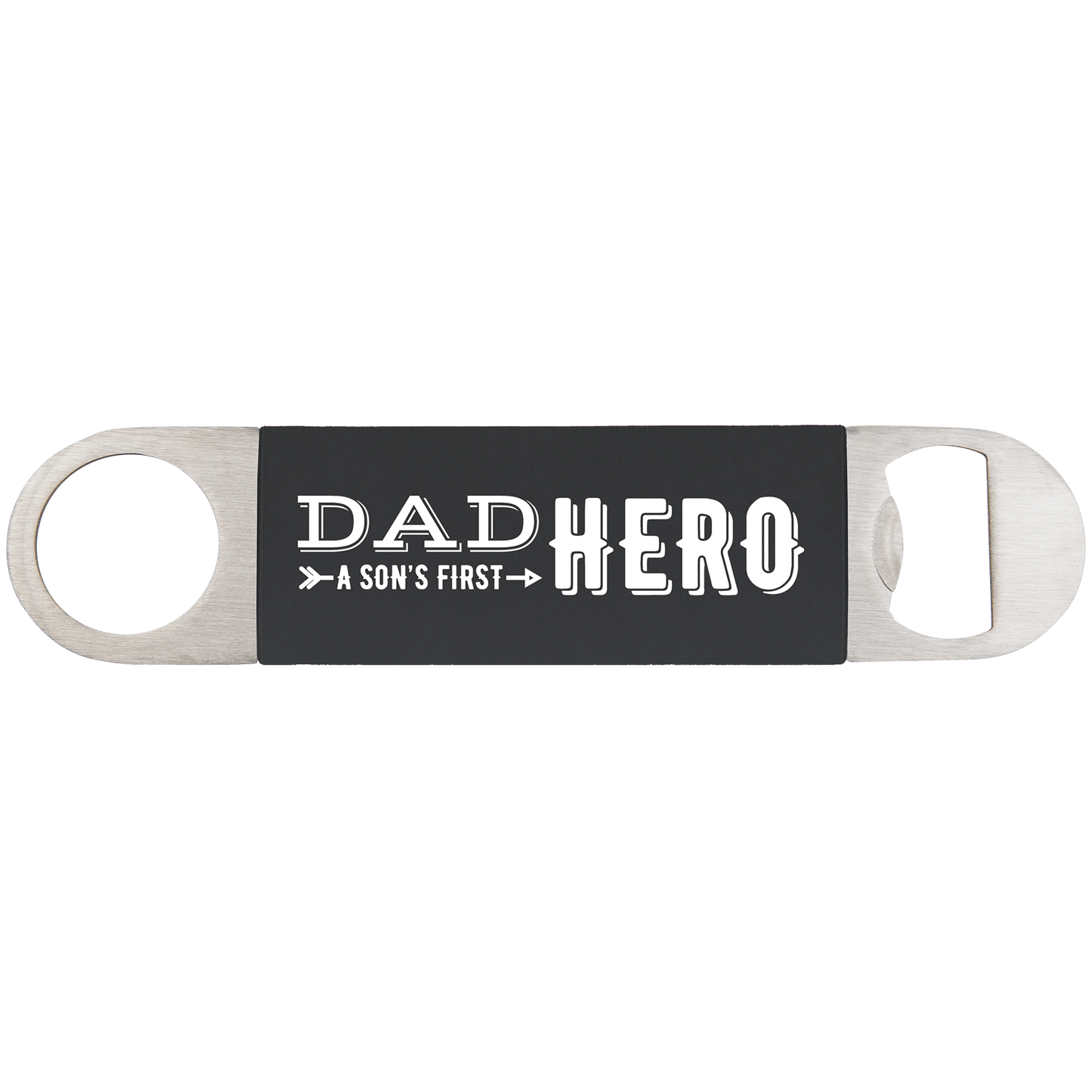 1 1/2" x 7" Black/White Bottle Opener with Silicone Grip