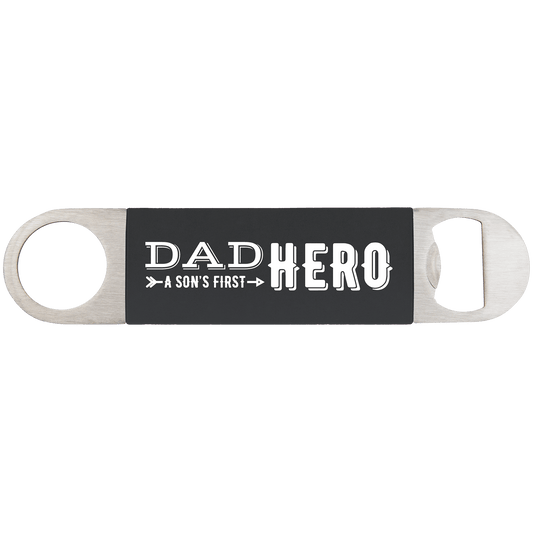 1 1/2" x 7" Black/White Bottle Opener with Silicone Grip