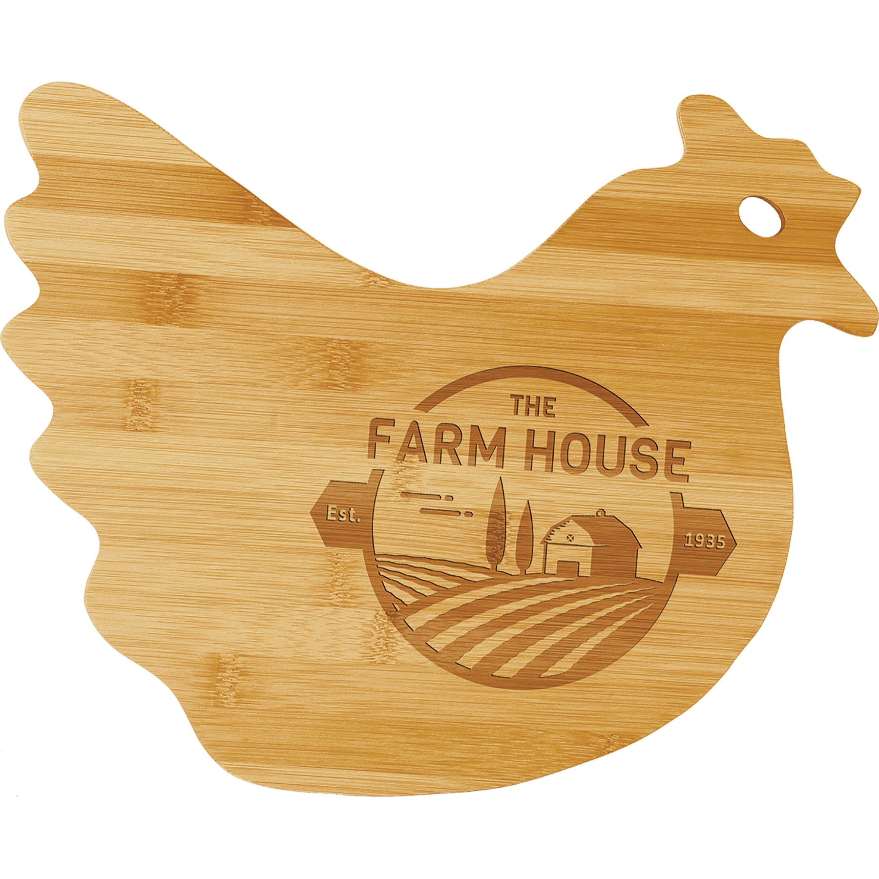 Personalized Hen Shaped Cutting Board laser engravable