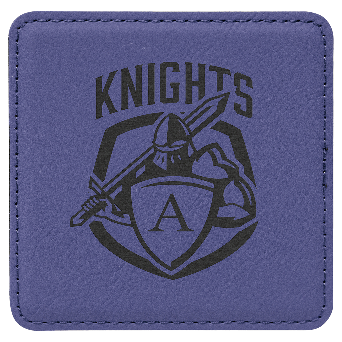 4" x 4" Square Purple Laserable Leatherette Coaster