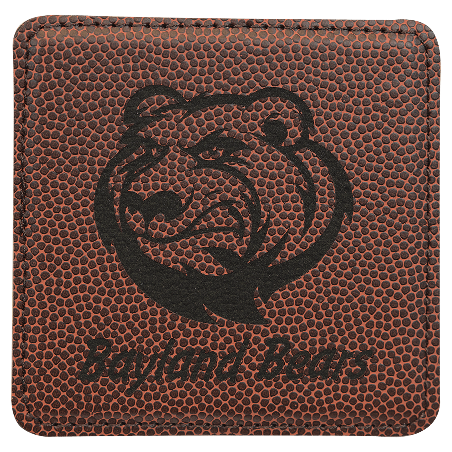 Football 2 4" x 4" Square Laserable Leatherette 6-Coaster Set