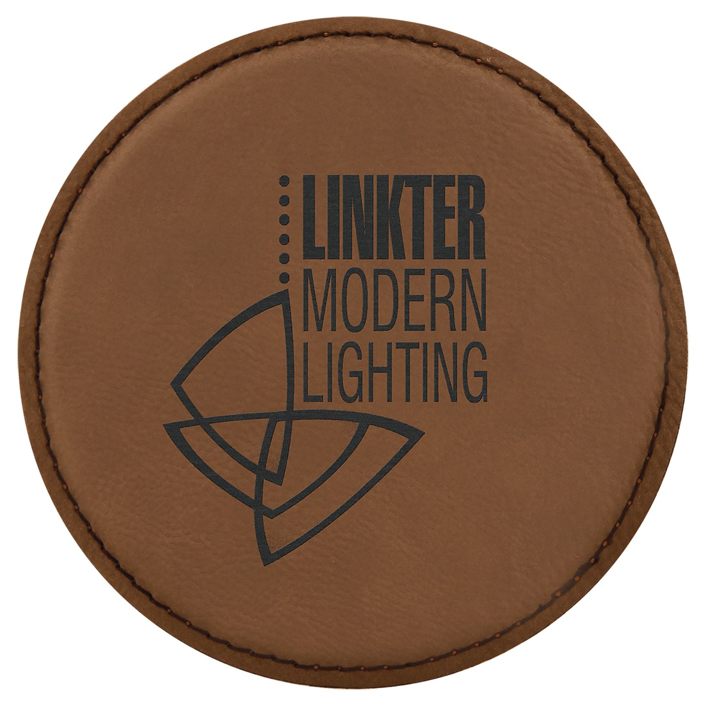 Dark Brown 2 laser engravable leatherette round coaster set of 6 personalized