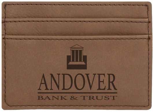 Dark Brown laser engravable leatherette money clip personalized gift