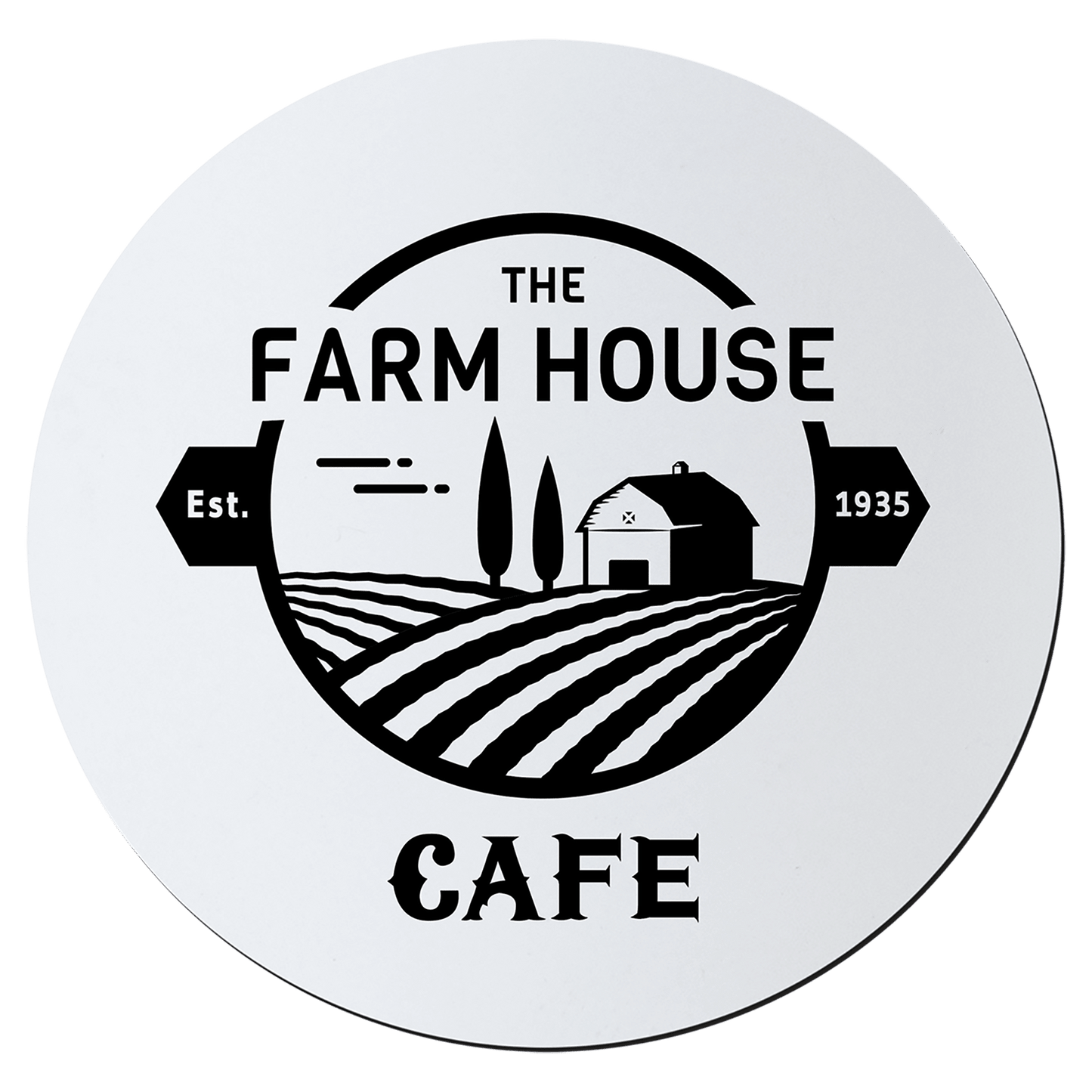 Personalized 3.75 inch round silicone coaster with custom engraved name, monogram or logo