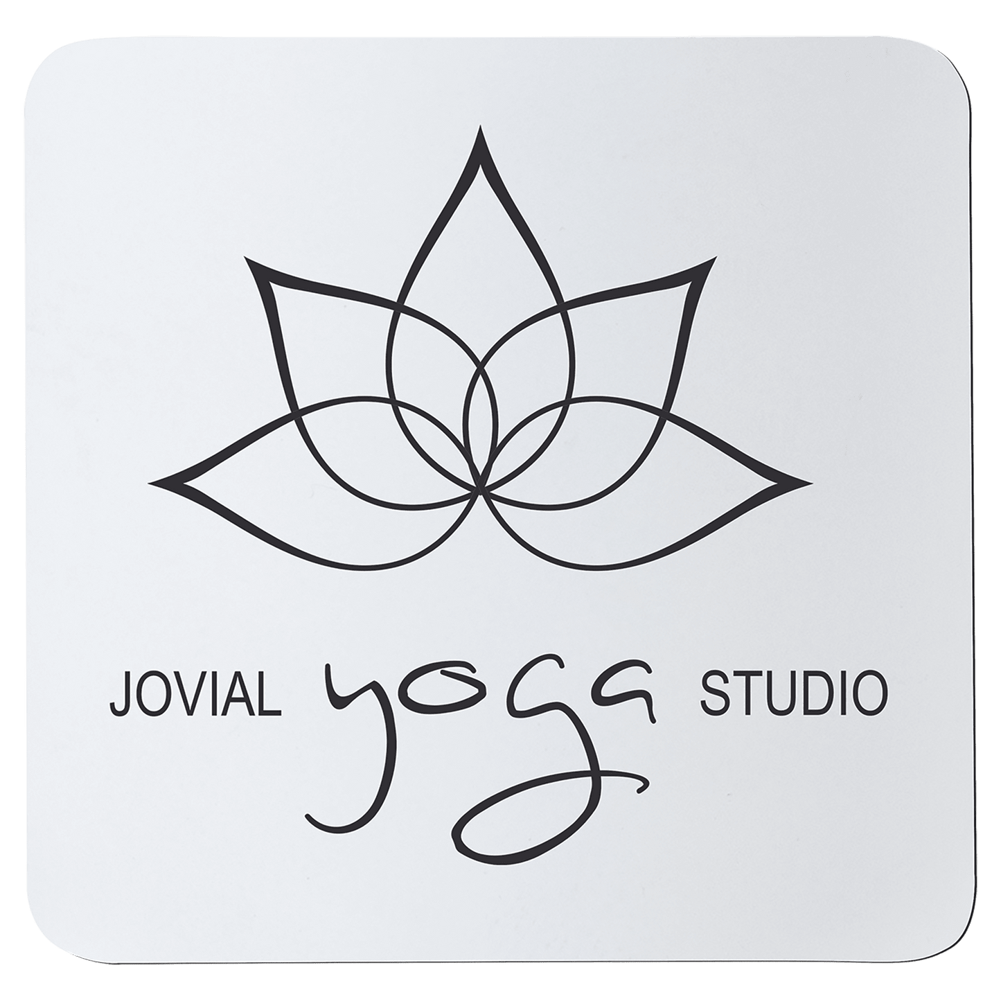 3 3/4" x 3 3/4" Square White/Black Silicone Coaster