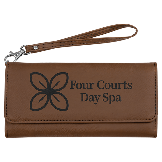 Dark Brown laser engravable leatherette wallet personalized gift