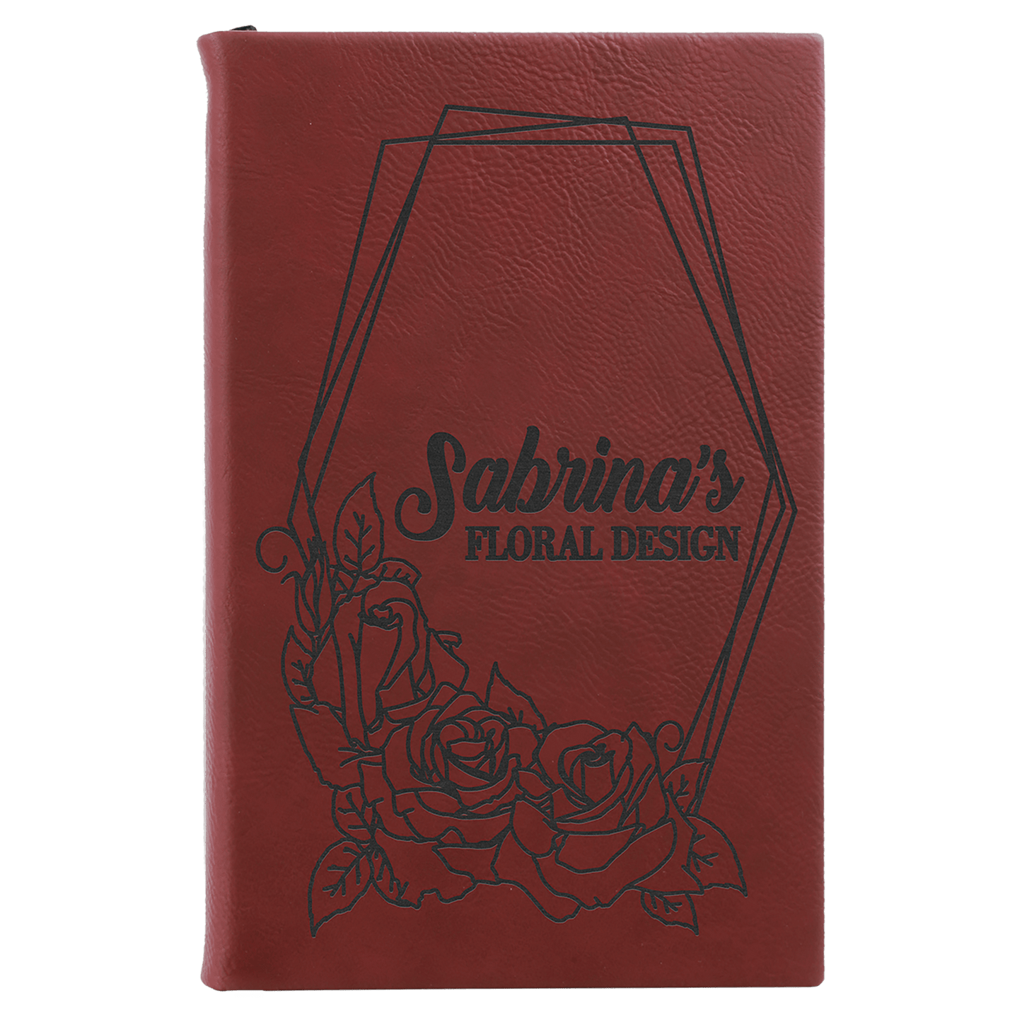 5 5 1/4" x 8 1/4" Laserable Leatherette Sketch Book with Unlined Notepad