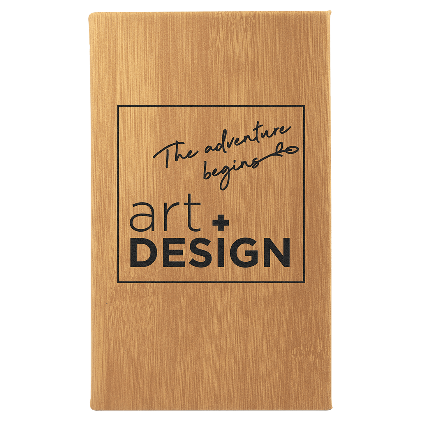 Bamboo 5 1/4" x 8 1/4" Laserable Leatherette Sketch Book with Unlined Notepad