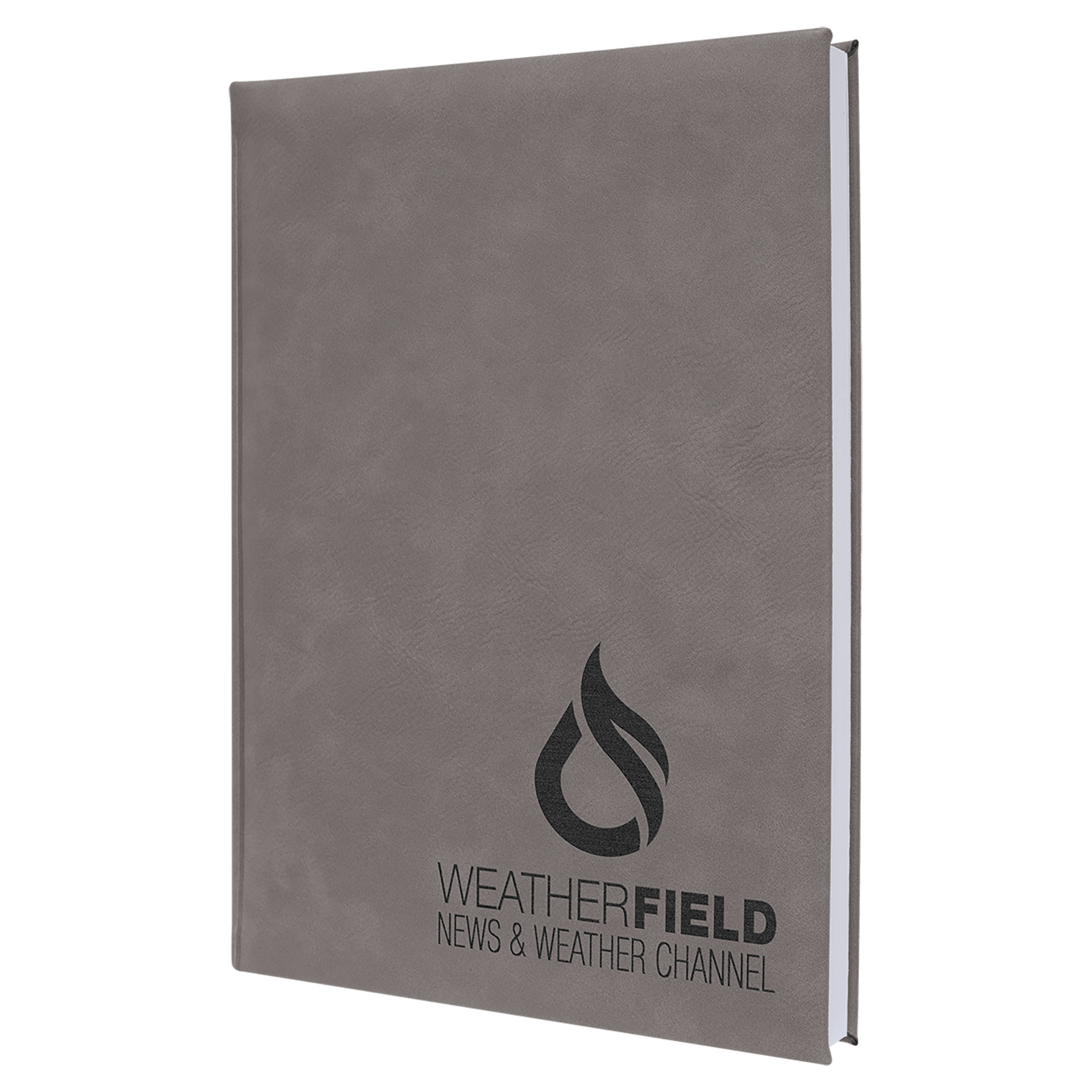 7" x 9 3/4" Gray Laserable Leatherette Journal with Lined Notepad