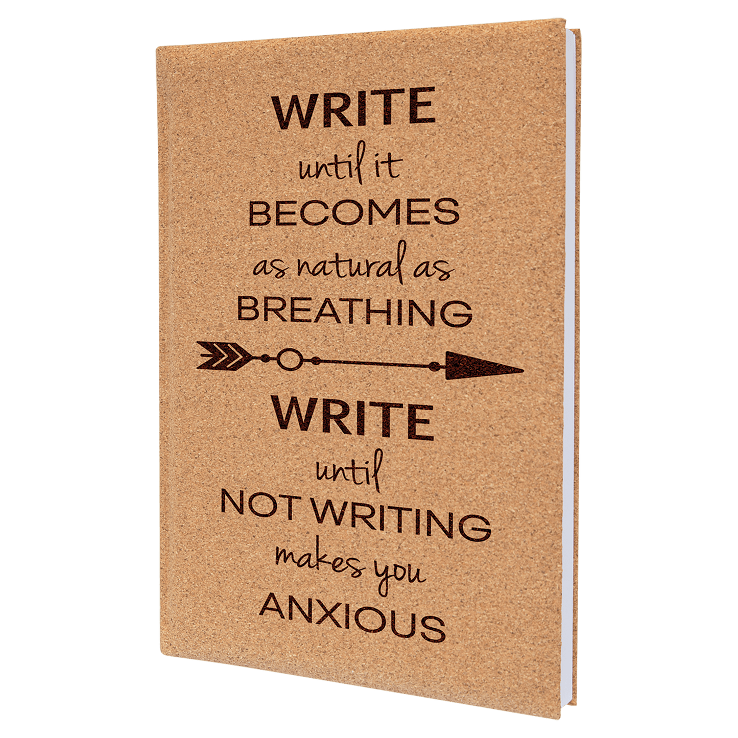 7" x 9 3/4" Cork Laserable Leatherette Journal with Lined Notepad