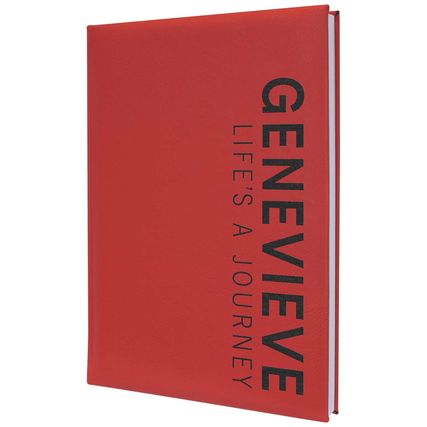 7" x 9 3/4" Red Laserable Leatherette Journal with Lined Notepad