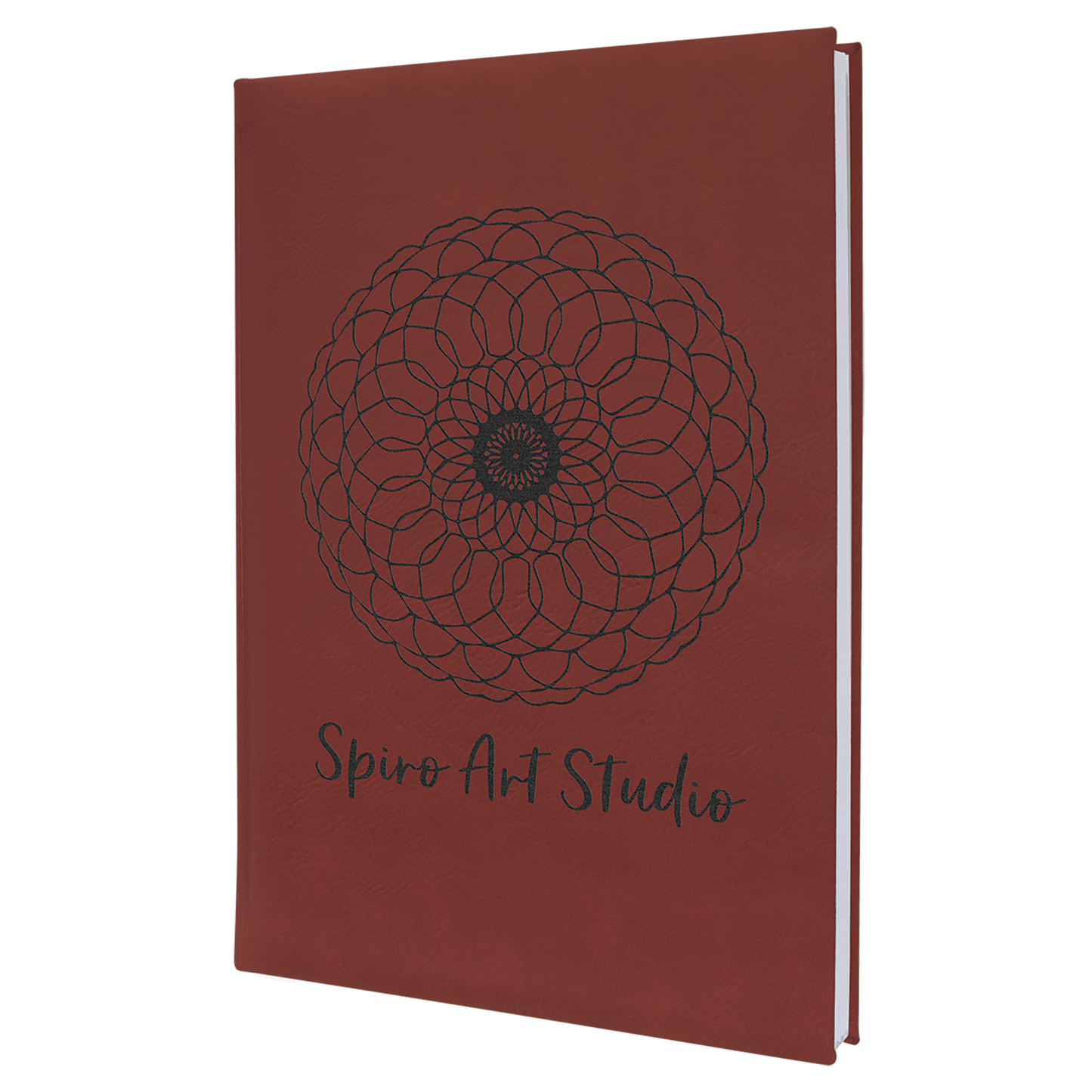 7" x 9 3/4" Rose Laserable Leatherette Sketch Book with Unlined Notepad