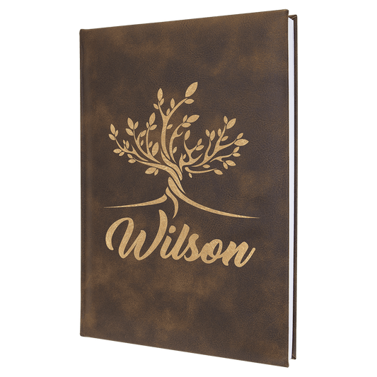 7" x 9 3/4" laser engravable leatherette sketchbook personalized gift
