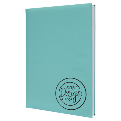 Personalized 7" x 9 1/2" Leatherette Sketch Book with Unlined Notepad