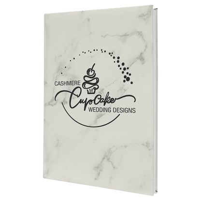 Personalized 7" x 9 1/2" Leatherette Sketch Book with Unlined Notepad