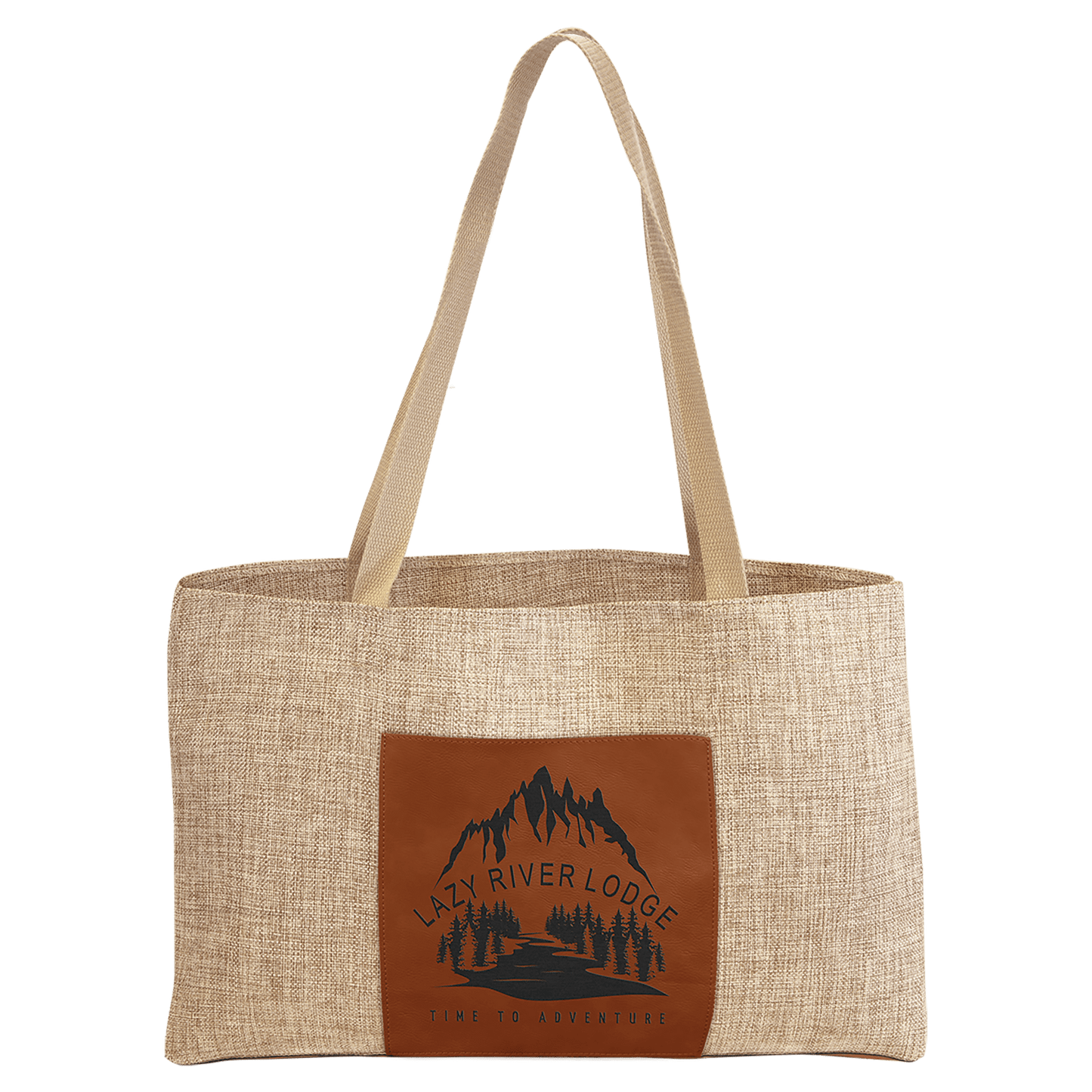 Rawhide 19" x 12" laser engravable leatherette burlap bag personalized gift