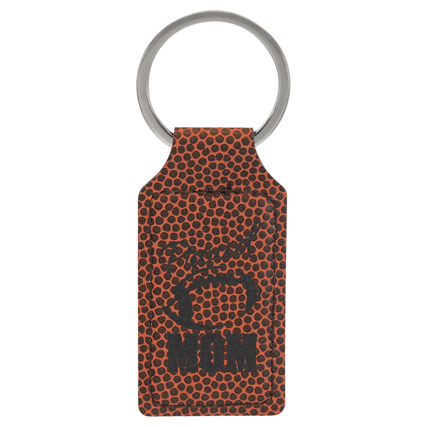 Football laser engravable leatherette rectangle keychain personalized gift