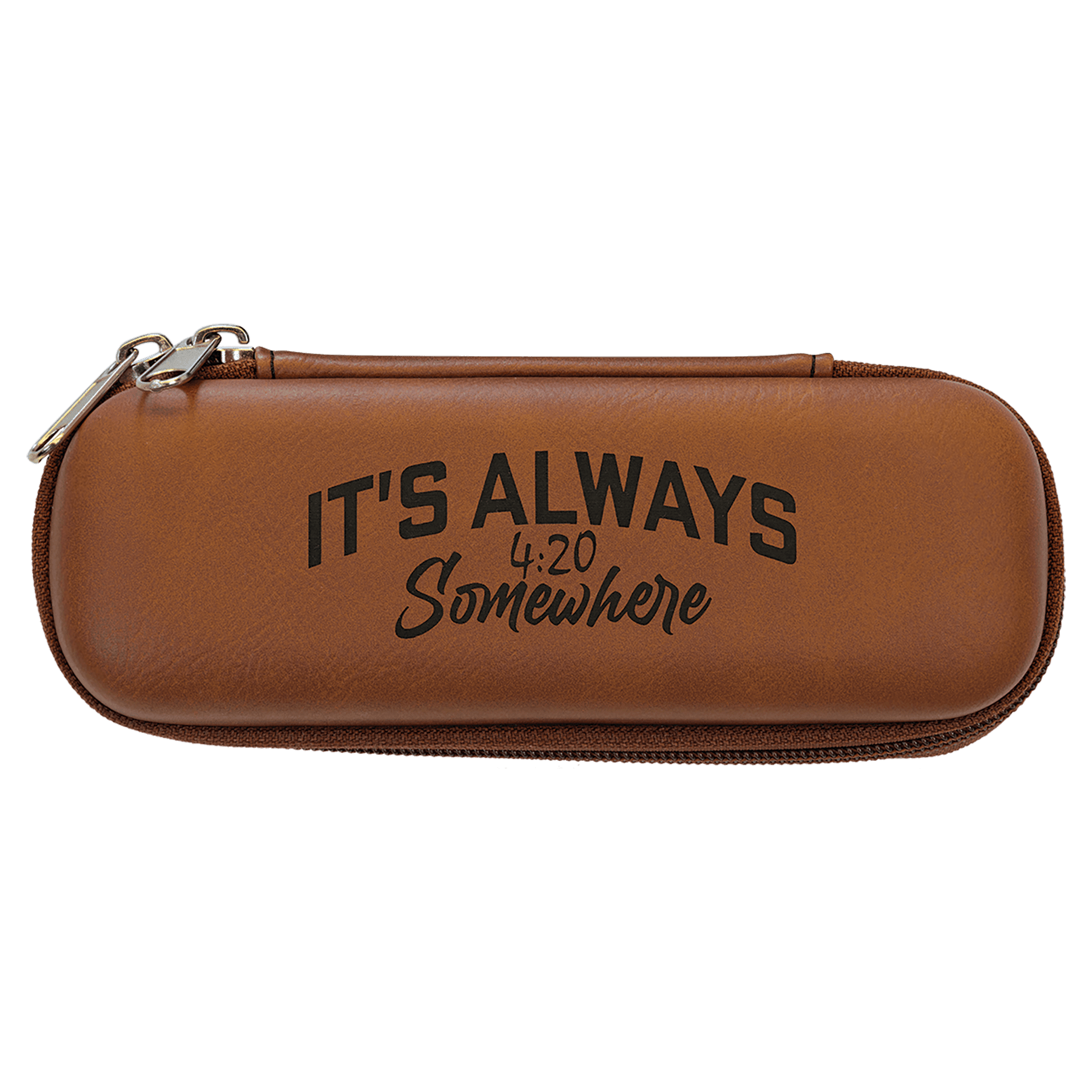 7" x 2 1/2" x 1 3/4" laser engravable leatherette smoke case personalized gift