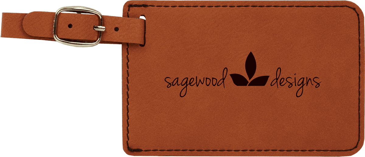 4 1/4" x 2 3/4" Rawhide Laserable Leatherette Luggage Tag