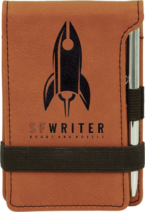Rawhide 3 1/4" x 4 3/4" laser engravable leatherette notepad personalized gift
