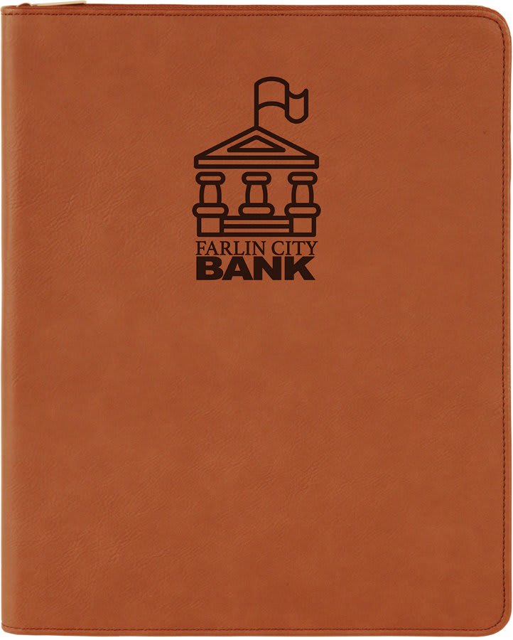 Rawhide 9 1/2" x 12" laser engravable leatherette portfolio notepad professional gift