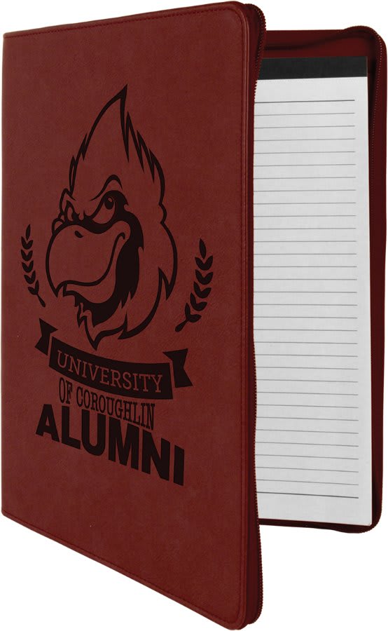 9 9 1/2" x 12" laser engravable leatherette portfolio notepad professional gift