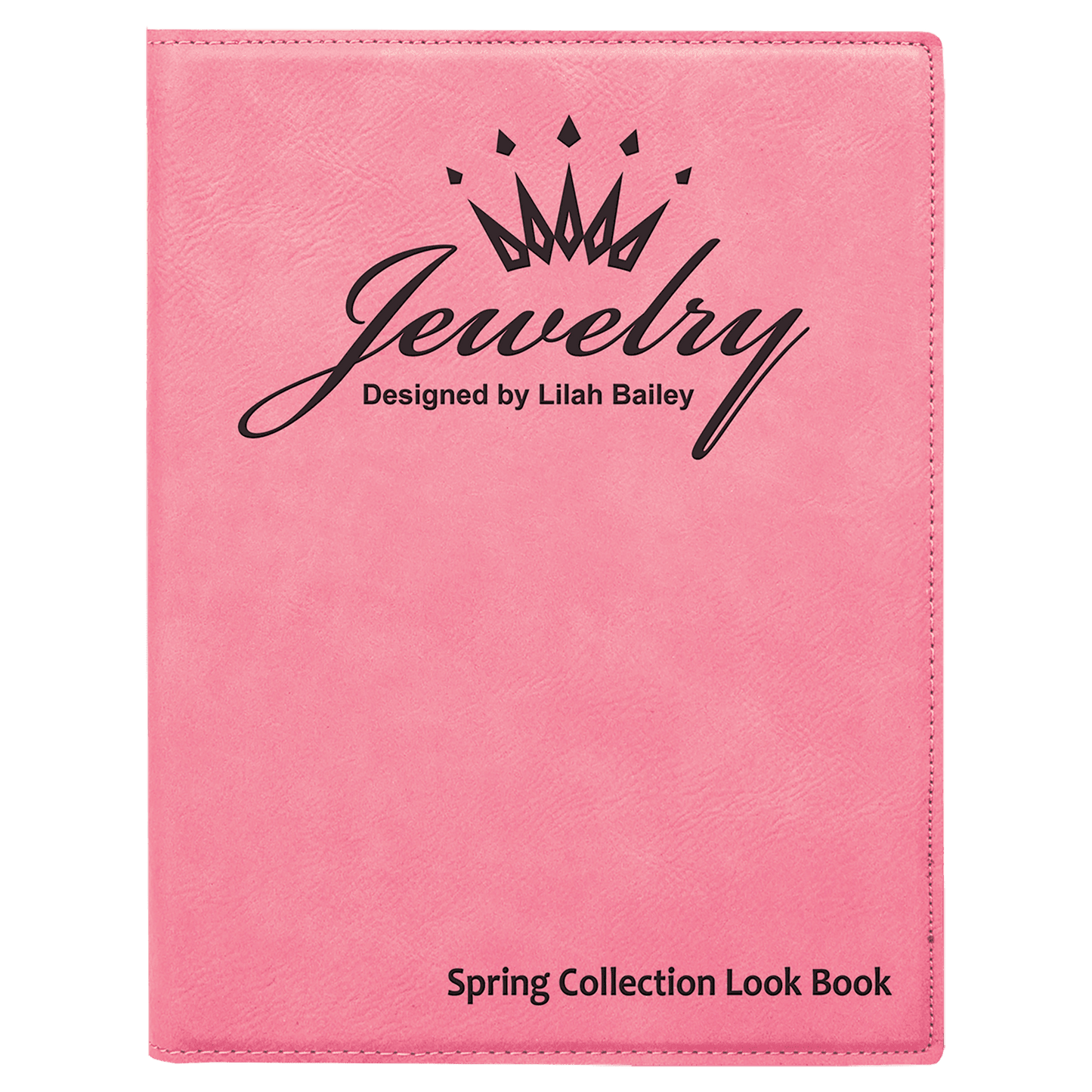 7" x 9" Pink Laserable Leatherette Small Portfolio with Notepad