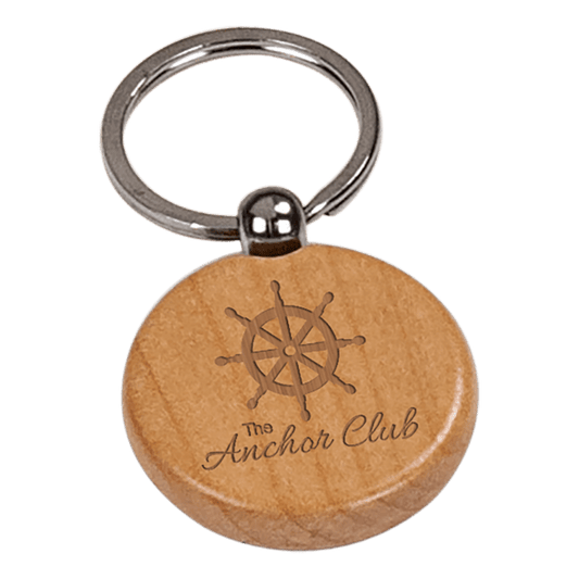 1 1/2" Maple Round Keychain laser engravable