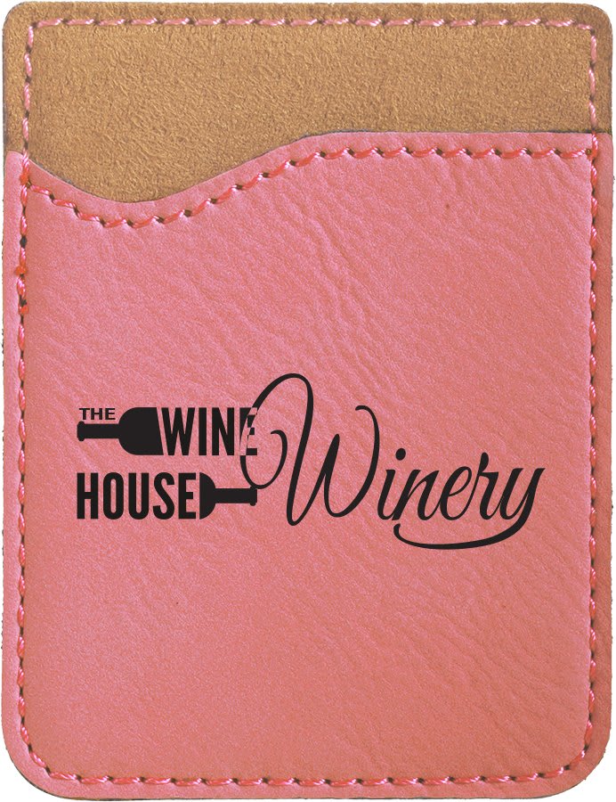 Pink Laserable Leatherette Phone Wallet
