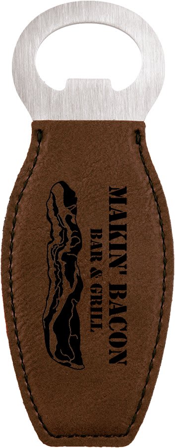 Dark Brown laser engravable leatherette bottle opener personalized gift