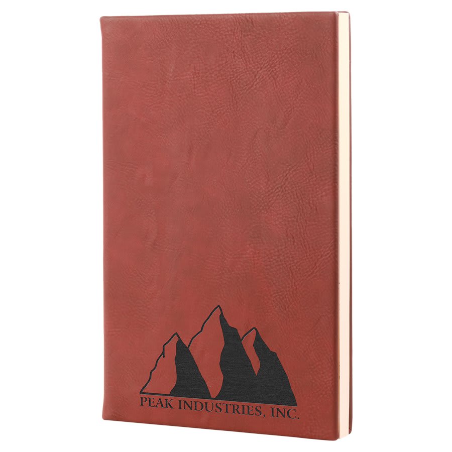 5 5 1/4" x 8 1/4" Laserable Leatherette Journal with Lined Notepad