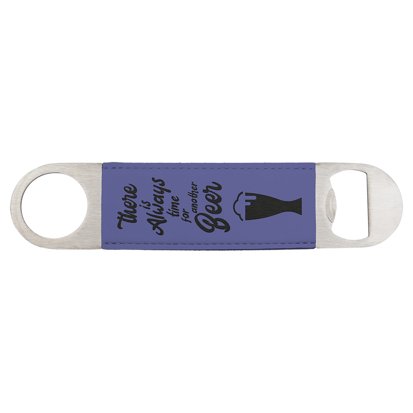 Purple laser engravable leatherette bottle opener personalized gift